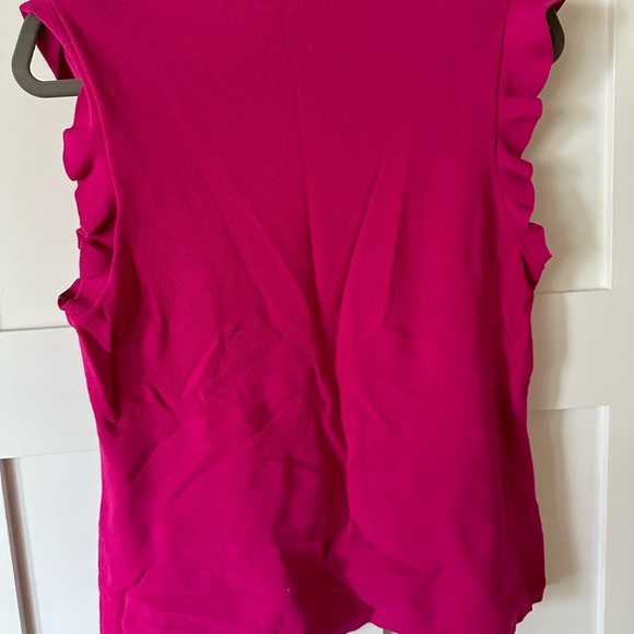 Ann Taylor pink flutter sleeve shell top - Picture 3 of 3